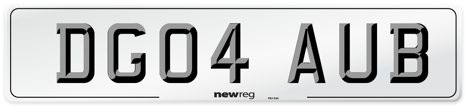 DG04 AUB Number Plate from New Reg